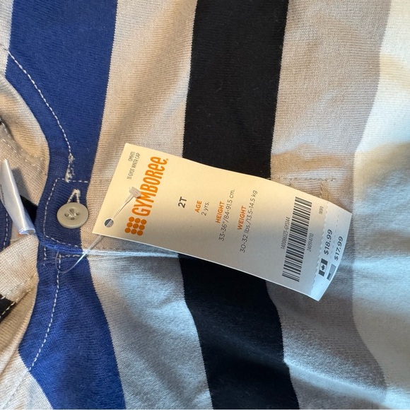 Kids Gymboree Black Puffer Vest with Striped Hoodie long Sleeve - Picture 3 of 6